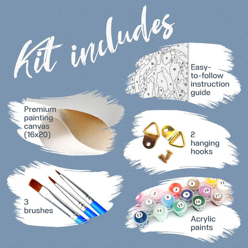 Lin-A-Lex DIY Paint by Numbers for Adults, Fox Girl, Beginner Friendly Painting Kit with Soft Brushes, Acrylic Pigment Oils, Arts and Craft for Ho...