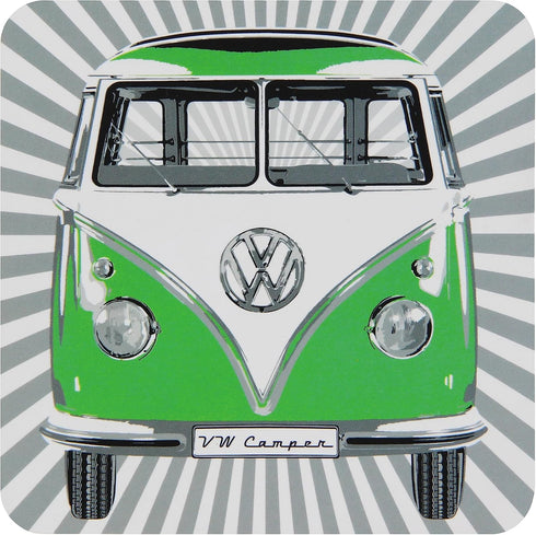 BRISA VW Collection - Volkswagen Drink Glass Cork Coasters with MDF Coating and T1 Bus Campervan Design (4-Piece Set/Samba Stripes/Multicolor)...
