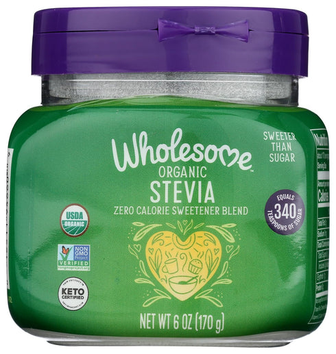 Wholesome Sweeteners Organic Stevia, 6oz Jar, Zero Calorie Sweetener Blend, Keto Friendly, Non GMO, Gluten Free & Vegan, 1 Pack...
