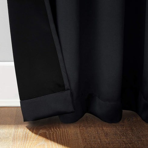 Sun Zero Nordic Theater Grade Extreme 100% Blackout Grommet Curtain Single Panel, 52" x 63", Black...