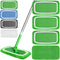 Baderke 4 Pcs Mop Pads Refills Compatible with Swiffer Sweeper (Mop is Not Included) Reusable Mop Pads Washable Wet and Dry Flat Mop Cover (Green,...