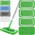 Baderke 4 Pcs Mop Pads Refills Compatible with Swiffer Sweeper (Mop is Not Included) Reusable Mop Pads Washable Wet and Dry Flat Mop Cover (Green,...