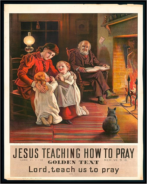 Posterizer 1 pcs-Jesus teaching how to pray poster-Religious Posters-Gifts for Christians -Decor for Church, Sunday School Classroom- unframed wal...