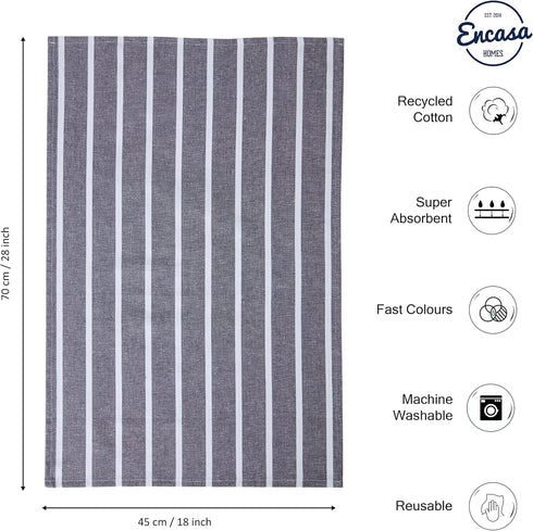 Encasa Kitchen Dish Towels Set | Hand and Tea Cloth for Cleaning & Quick Drying, X-large (28"x18") (4 Pc Set) Highly Absorbent - Eco-Friendly Cott...
