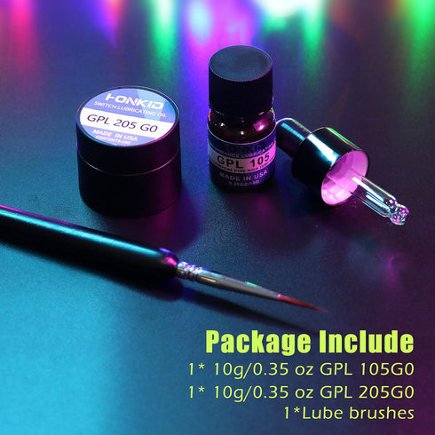 HONKID Keyboard Switch Lube Grease Oil with GPL 205G0 0.35oz and GPL 105 0.35oz for Mechanical Keyboard Switches and Springs...
