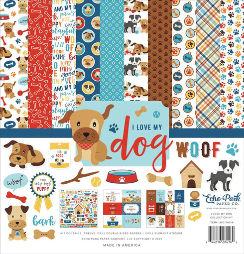 ECHO PARK PAPER COMPANY I LOVE MY DOG COLL 12X12 KIT...