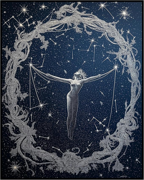 Posterizer 1 pcs-woman in the stars and constellations -2-Astrology & Zodiac Art-Fantasy & Fiction Art-Gifts for Women-Decor for Home & Office- un...