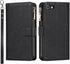 Jaorty Wallet Case Compatible with iPhone 7/8/iPhone SE 2nd 2020, 9 Card Slots, Wrist Strap, Stand Feature, Zipper Cash Pocket, Magnetic Leather C...