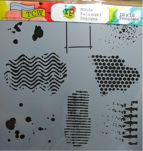 2 Crafters Workshop Large Mixed Media Stencils | 12 Inch X 12 Inch Templates | for Journaling, Scrapbooking, Card Making | To Make Texture, Batik,...