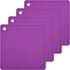 Smithcraft Silicone Trivet Mat Pot Holder for Countertop Pads Heat Resistant Table Placemats 4 Pack,Size:7.5x7.5 Inch, Color:Purple...