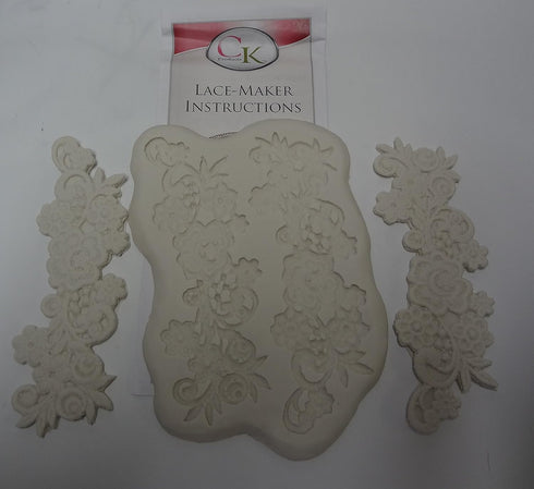 Silicone Mold - Flower With Scrolls Lace Mold Set...