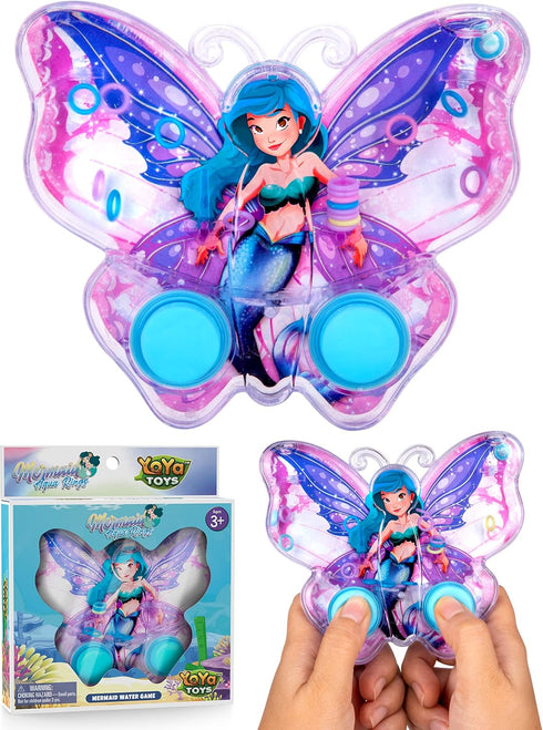 YoYa Toys Mermaid Butterfly Ring Toss Handheld Game - Games for Kids Handheld with Underwater Princess, Classic-Style Retro Game, Portable & Trave...