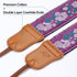 Padwa Lifestyle Purple Flowers Embroidered Camera Strap - Double Layer Cowhide Ends,2" Cotton Vintage Camera Straps, Adjustable Neck & Shoulder St...