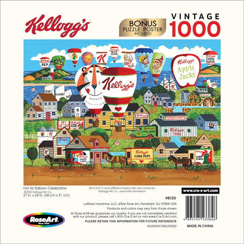 RoseArt - Kellogg's - Hot Air Balloon Celebration - 1000 Piece Jigsaw Puzzles for Adults...
