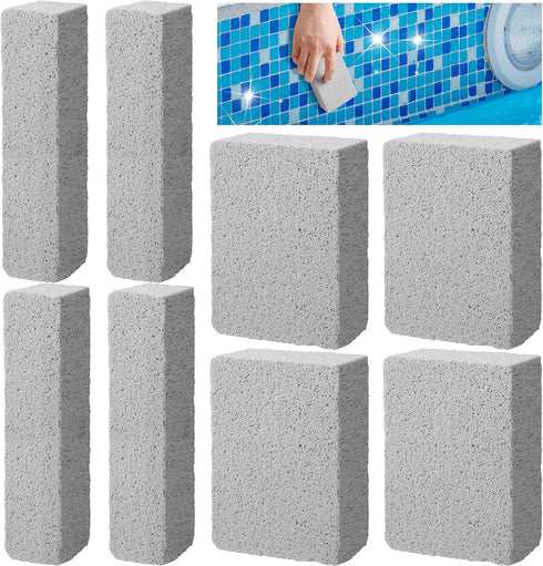 8 Pcs Pools Pumice Stone - Pool Cleaning Blok Swimming Pumice Pool Tile Stone for Pools & Spa Tile, Grout & Concrete Cleaning (8Pcs)...