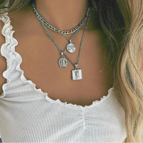 Kyutong 32.8 Feet Silver Jewelry Making Chain Roll Necklace Chain Bulk Stainless Steel Figaro Chains Link with Jewelry Making Supplies for Necklac...