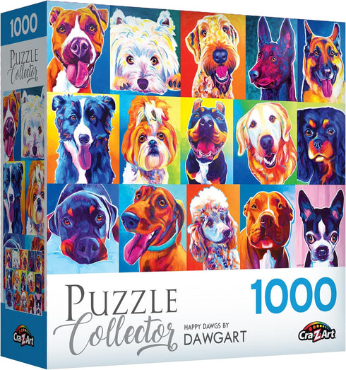 RoseArt - Puzzle Collector - Happy Dawgs - 1000 Piece Jigsaw Puzzle...