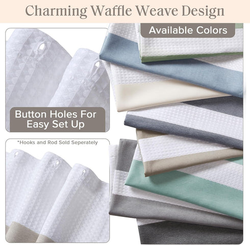 Madison Park Spa Waffle Shower Curtain Pieced Fabric with 3M Scotchgard Moisture Management Modern Home Bathroom Decorations, Stall 54"x78", Taupe...