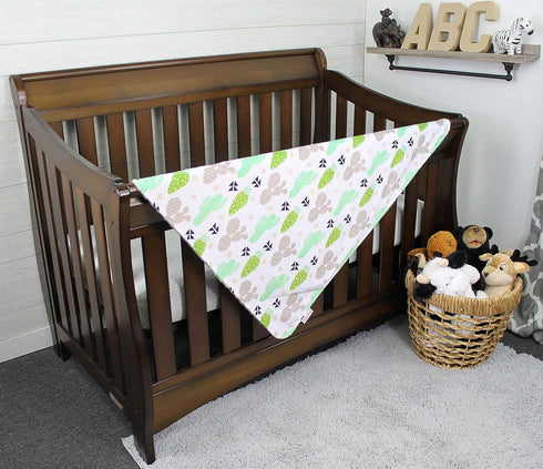 Top Tots Baby Blanket - Green Grey Cactus...