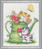 Design Works Crafts Watering Can Cats Counted Cross Stitch Kit, White...