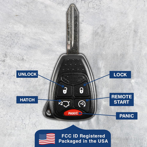 KeylessOption Key Fob Replacement for 2006 2007 2008 2009 2010 2011 2012 2013 2014 Chrysler 200 Aspen Dodge Durango Jeep Cherokee Commander Remote...