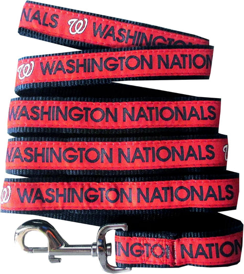 MLB PET Leash, Large, Washington Nationals Dog Leash, Baseball Team Leash for Dogs & Cats. A Shiny & Colorful Dog & Cat Leash with Emboridered Tea...