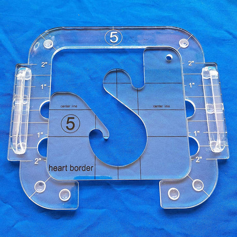 HONEYSEW Heart Border Template for Quilting Fits Inside Free Motion Quilting Grip 5...