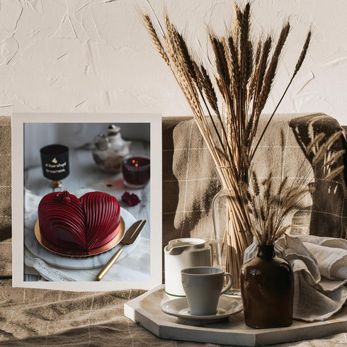 Posterizer 1 pcs-heart-shaped cake cute Valentine's day poster -1-Romantic Art-Holiday Poster Collection-Gift for Couples boyfriend girlfriend Hus...