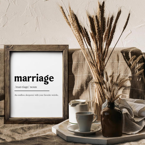 Posterizer 1 pcs-Marriage funny definition-Romantic Art-Comedy Art-Gifts for Women-Living Room Bedroom Decor- UNFRAMED Wall Art...