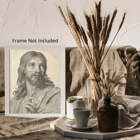 Posterizer 1 pcs-Bust of the Adult Christ painting poster-Religious Posters-Gifts for Christians -Decor for Church, Sunday School Classroom- unfra...