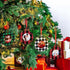 Jetec 12 Pcs Christmas Ball Picture Ornament Bulk Wooden Photo Frame Ornaments Plaid Hanging Decorations for Christmas Tree(Red and Black, Black a...