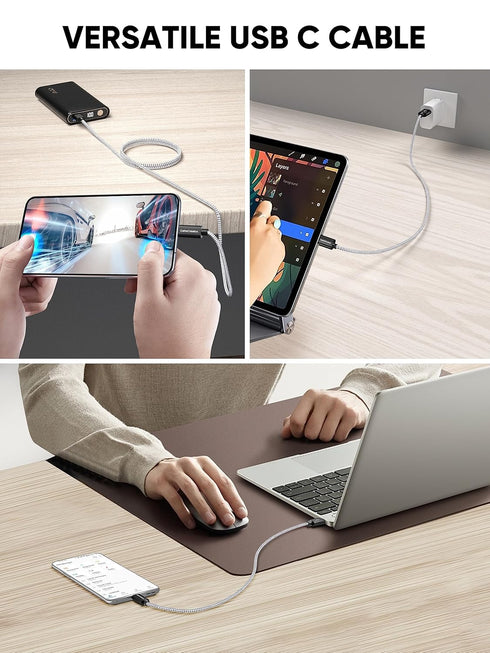 CableCreation 2FT USB to USB C Cable, USB A to USB C Cable 3A Fast Charging Cable, Braided USB C Male to USB Male Cable for Power Bank, Galaxy S23...