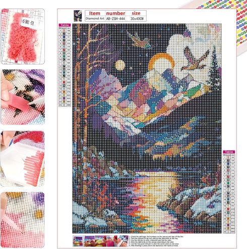 AIBOERL Diamond Art Kits for Adults,Landscape 5D Diamond Painting Kits for Adults,Diamond Painting Diamond Art with Round Full Drill Diamond Dots ...