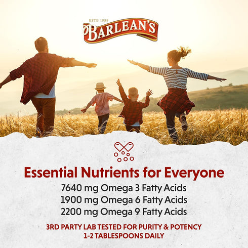 Barlean's Organic Flaxseed Oil Liquid, Cold Press Flax Seeds, 7,640mg ALA Omega 3 Fatty Acid Supplement for Healthy Hair, Skin, and Eyes, Vegan & ...