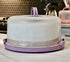 Round Cake Carrier Two Sided Cake Holder Serves as Five Section Serving Tray, Portable Cake Stand Fits 10 inch Cake, Cake Box Comes With Handle, C...