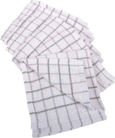 KAF Home Pantry 100% Cotton Checkered Grid Dish Cloths | Set of 6, 12 x 12 Inches | Absorbent and Machine Washable | Perfect for Cleaning Counters...
