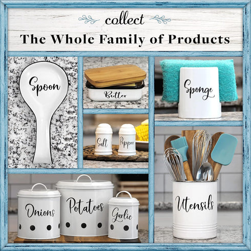 Home Acre Designs Sponge Holder for Kitchen Sink - Rustic Farmhouse Home & Kitchen Decor - White Ceramic...
