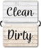Rustic & White Wood Clean Dirty Magnet for Dishwasher, Reversible Dishwasher Magnet Clean Dirty Sign, Magnetic Dish Washer Sign Indicator, Rustic ...