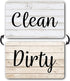Rustic & White Wood Clean Dirty Magnet for Dishwasher, Reversible Dishwasher Magnet Clean Dirty Sign, Magnetic Dish Washer Sign Indicator, Rustic ...