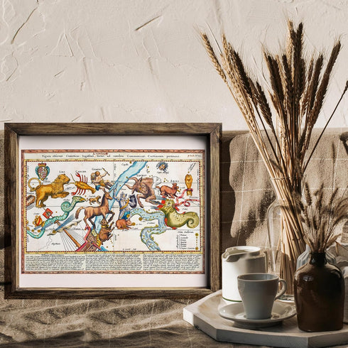 Posterizer 1 pcs-1668 celestial map Figura observat Cometica-Astrology & Zodiac Art-Gift for Steampunk and Astrology Lovers-décor for living room,...