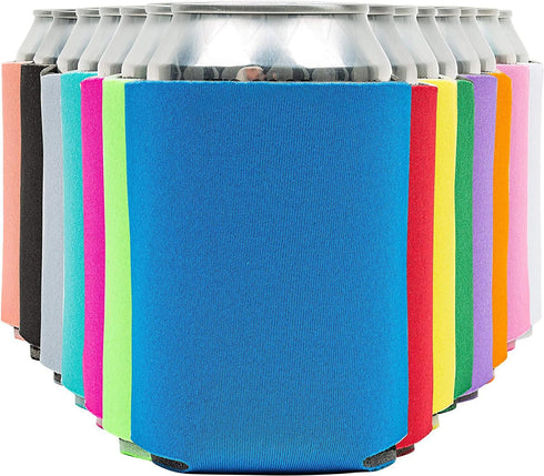 Blank Beer Can Coolers Sleeves (14-Pack) Soft Insulated Beer Can Cooler Sleeves - HTV Friendly Plain Can Sleeves for Soda, Beer & Water Bottles - ...