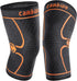 CAMBIVO 2 Pack Knee Brace, Knee Compression Sleeve for Men and Women, Knee Support for Running, Workout, Gym, Hiking, Sports (Orange,Large)...