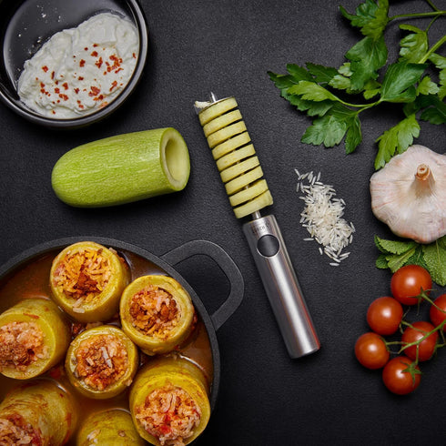 Lurch Germany Twister Stainless Steel Vegetable Drill | Fruit Corer And Veggie Spiralizer Ergonomic Handle With 4 Sizes for Coring and Hollowing o...