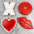 Ann Clark Cookie Cutters Valentines Cookie Cutters 4-Pc. Set Made in the USA, Lips, Heart, X, and O...