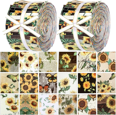 100 Pcs Cotton Fabric Patchwork Quilting Strips 2.56 Inch Precut Patchwork Roll Japanese Style Cotton Fabric Quilting Fabric Strips Craft for DIY ...