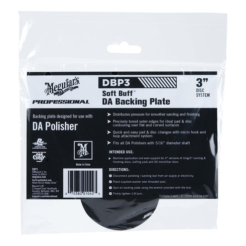 Meguiar's 3" Soft Buff DA Backing Plate DBP3-3 Inch Backing Plate, Hook and Loop for Machine Polishing with Foam and Microfiber Discs, Professiona...