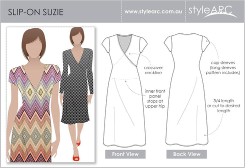 Style Arc Sewing Pattern - Slip on Suzie Dress (Sizes 18-30)...