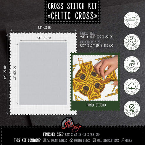 Povitrulya Counted Cross Stitch Kit 'Celtic Cross'...