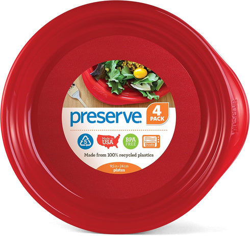 Preserve Everyday 9.5 Inch Plates, Set of 4, Pepper Red...