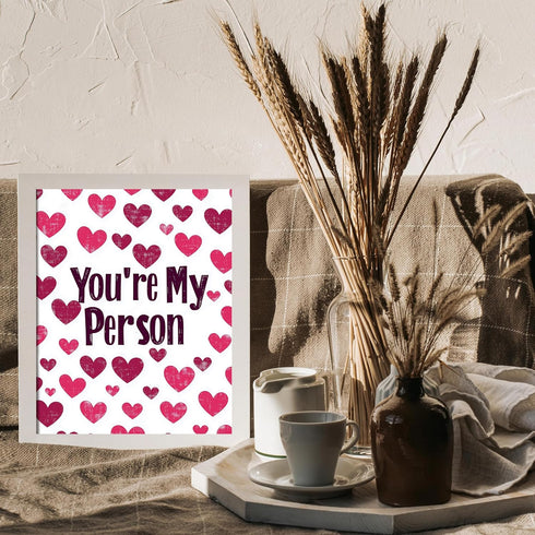 Posterizer 1 pcs-You’re My Person" minimalist art with hearts-Valentine's day art-Romantic Art-Holiday Poster -Gift for Couples boyfriend girlfrie...